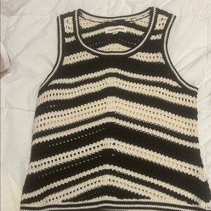 Lucky Brand Striped Crochet Tank Top
